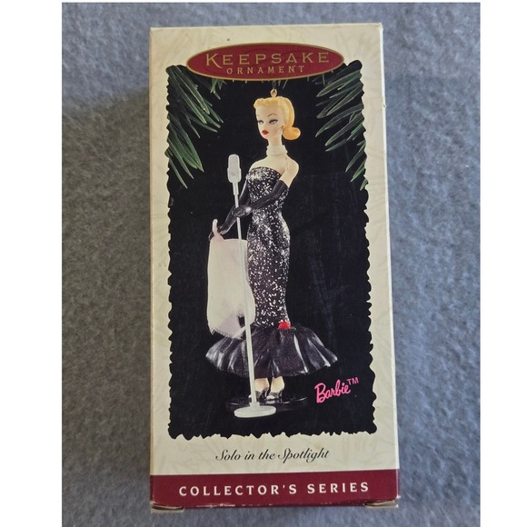Hallmark Other - Hallmark Keepsake Ornament Barbie Solo in the Spotlight 1995 Black Gown QXI5049